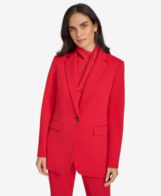 Calvin Klein - Petite Notch-Lapel Button-Front Blazer