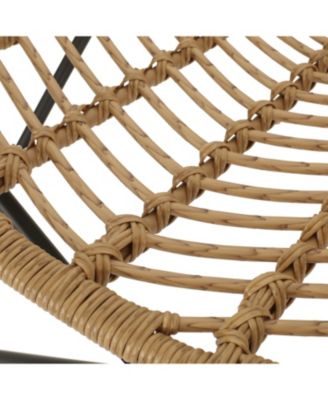  Boho-Chic Wicker Patio Chair Set With Geometric Base