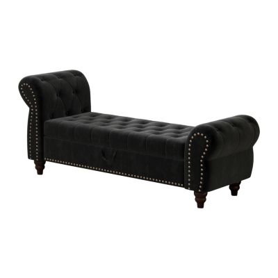 Tufted Lounge Chaise with Storage, 64.5