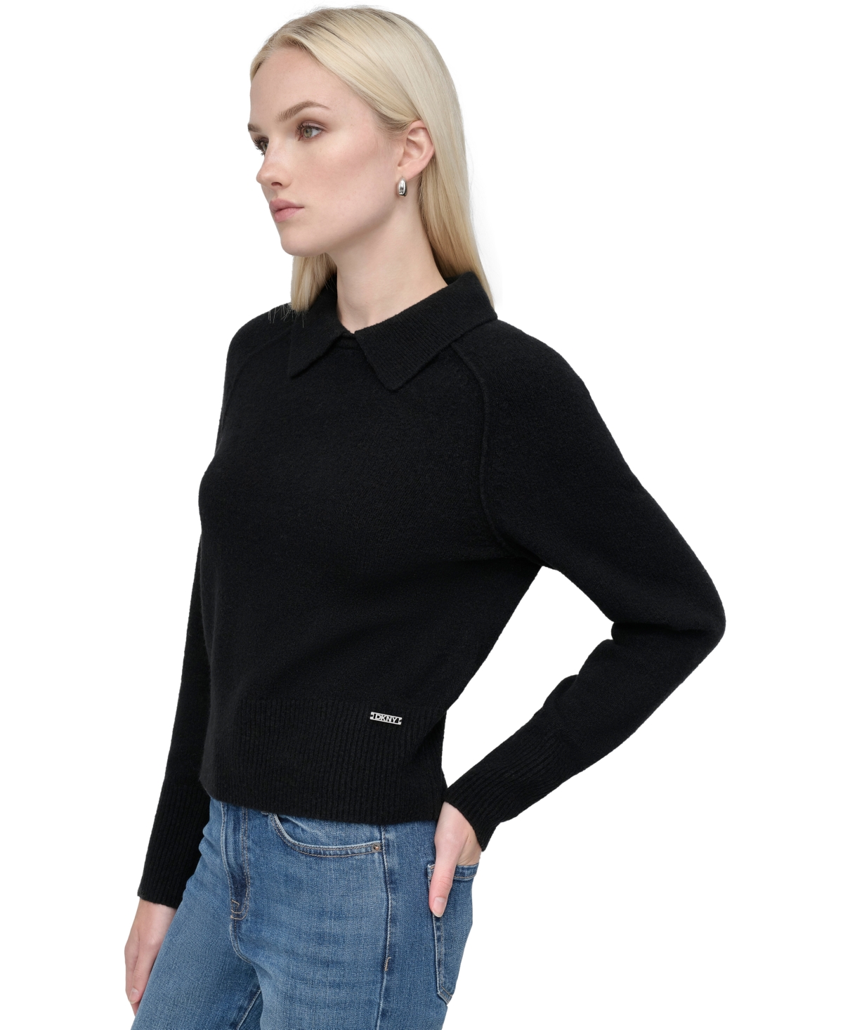 Dkny Jeans Petite Pullover Polo Sweater