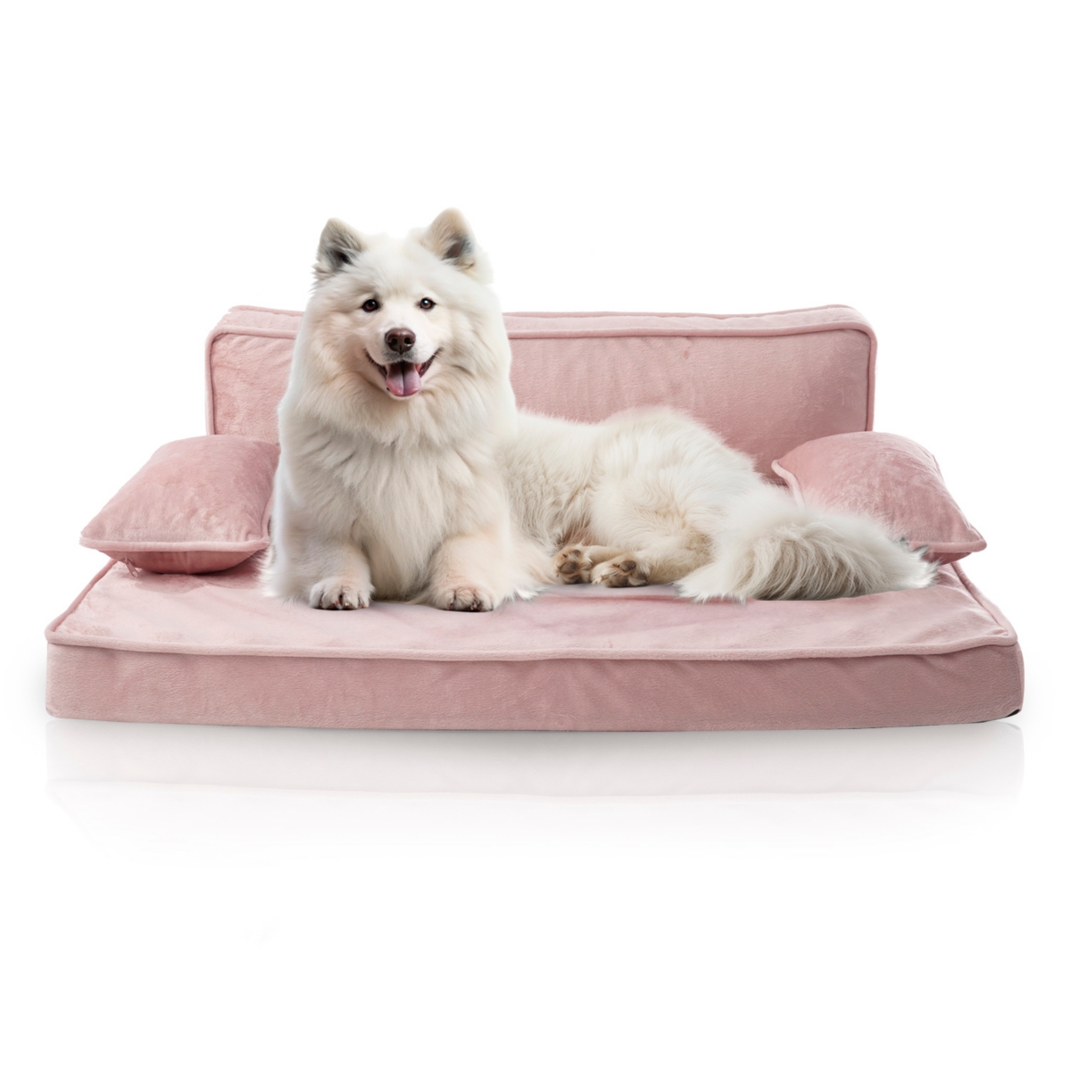 Orthopedic Pet Bed, Stylish Beds for Cats and Dogs, Modern Sofa Couch for Small-Medium Dog - Pink