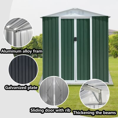 Streamdale Green Outdoor Storage Shed (6'x4