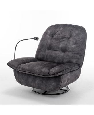Luxurious Velvet Recliner with Phone Holder