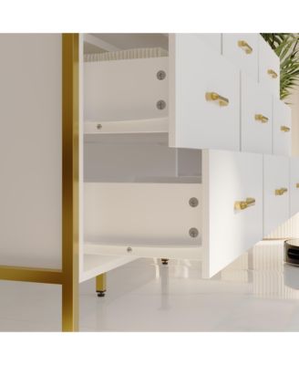   9-Drawer   Particle Board, MDF   Golden Accents, Water-Resistant Surface, Anti-Deformation Wooden Dresser