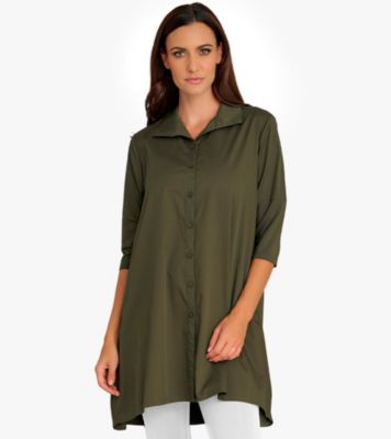 Women's 3/4 Sleeve Cotton and Jersey Tiburon Tunic