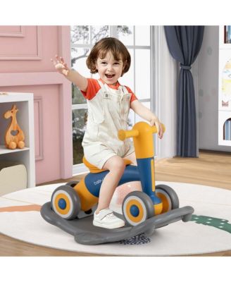 3 in 1 Rocking Horse with Detachable Balance Board and Height Adjustable Seat