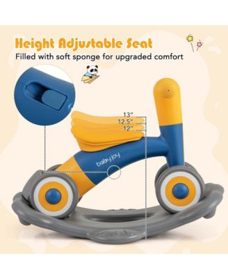 3 in 1 Rocking Horse with Detachable Balance Board and Height Adjustable Seat