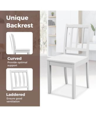 Wood Dining Chair Set of 2 with Rubber Wood Legs Curved Backrest for Kitchen