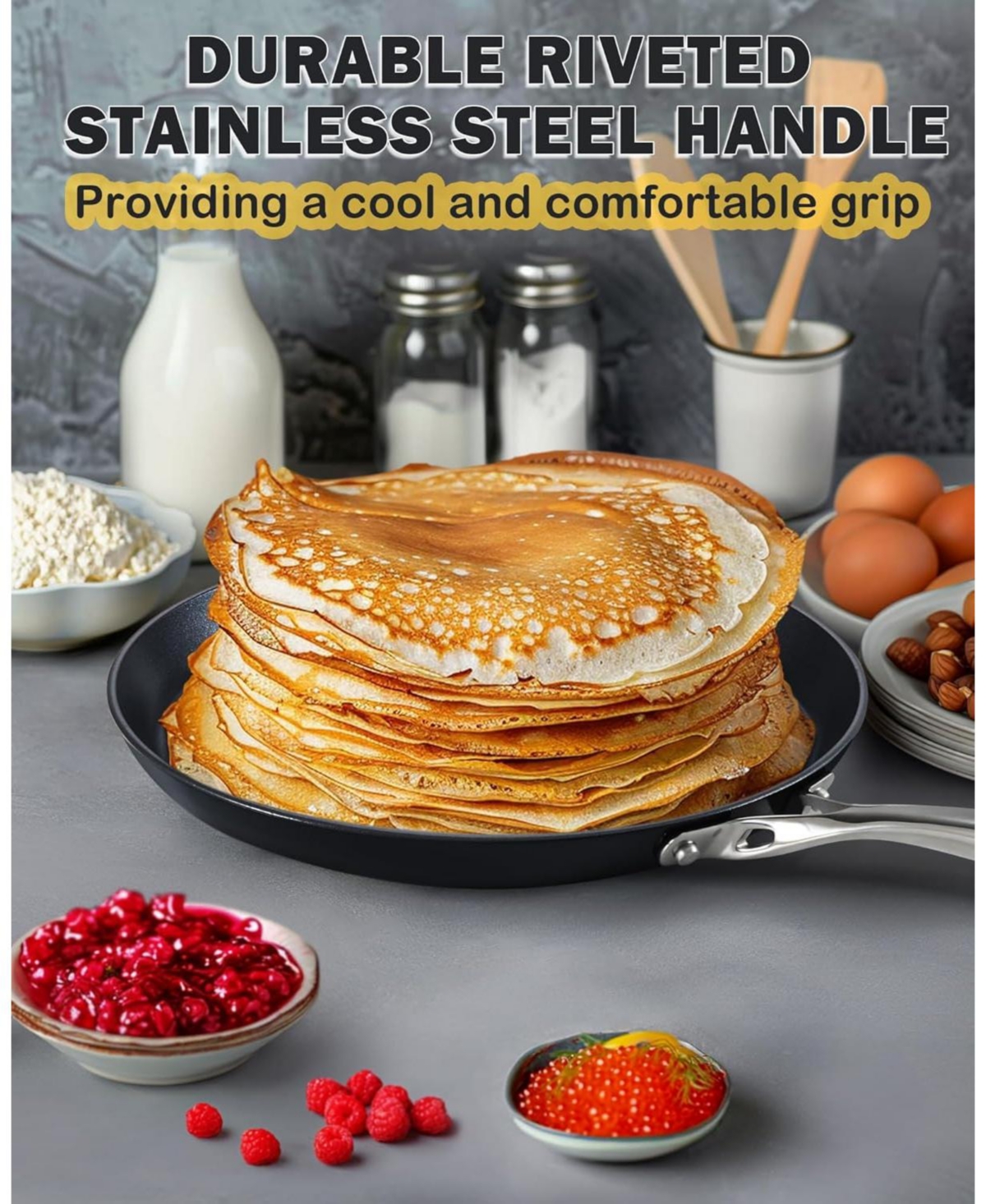 Cooks Standard Hard Anodized Ceramic Nonstick Griddle Dosa Tawa Tortilla Skillet Pan