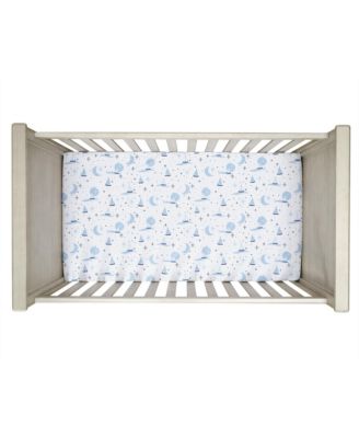 Little Skipper Cotton Nautical Sailboat Fitted Crib/Toddler Sheet