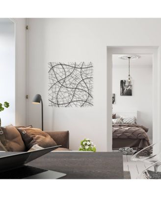 Large Black Abstract Square Metal Wall Decor