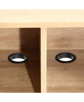 1 PC MDF Wood Modern TV Stand with Storage and Slatted Sliding Doors for TVs Up to 65" TV Stand