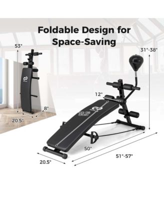Adjustable Decline Sit-Up Bench for Home Gym with Speed Ball and Resistance Bands