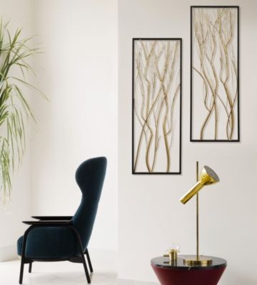 Gold Metal Branch Wall Decor, Set of 2