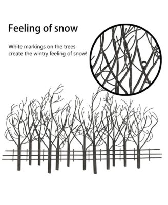 Snowy Black Metal Field of Trees Wall Decor