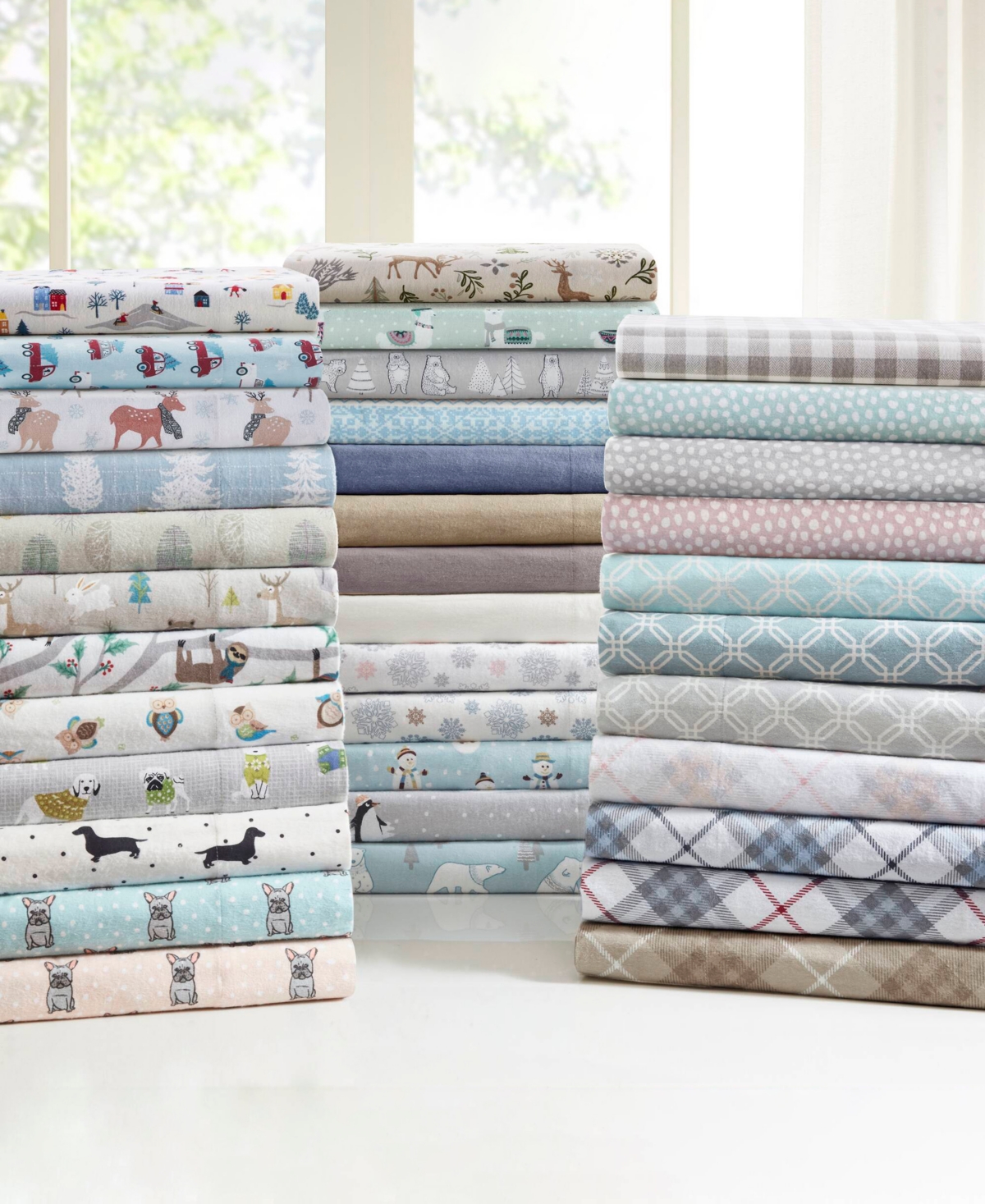 Sleep Philosophy Cozy Printed Cotton Flannel 4-pc. Printed Sheet Set, California King