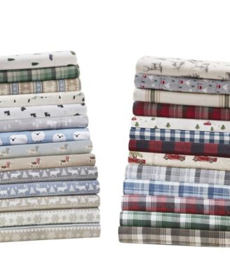 Printed Cotton Flannel 4-Pc. Sheet Set, Full