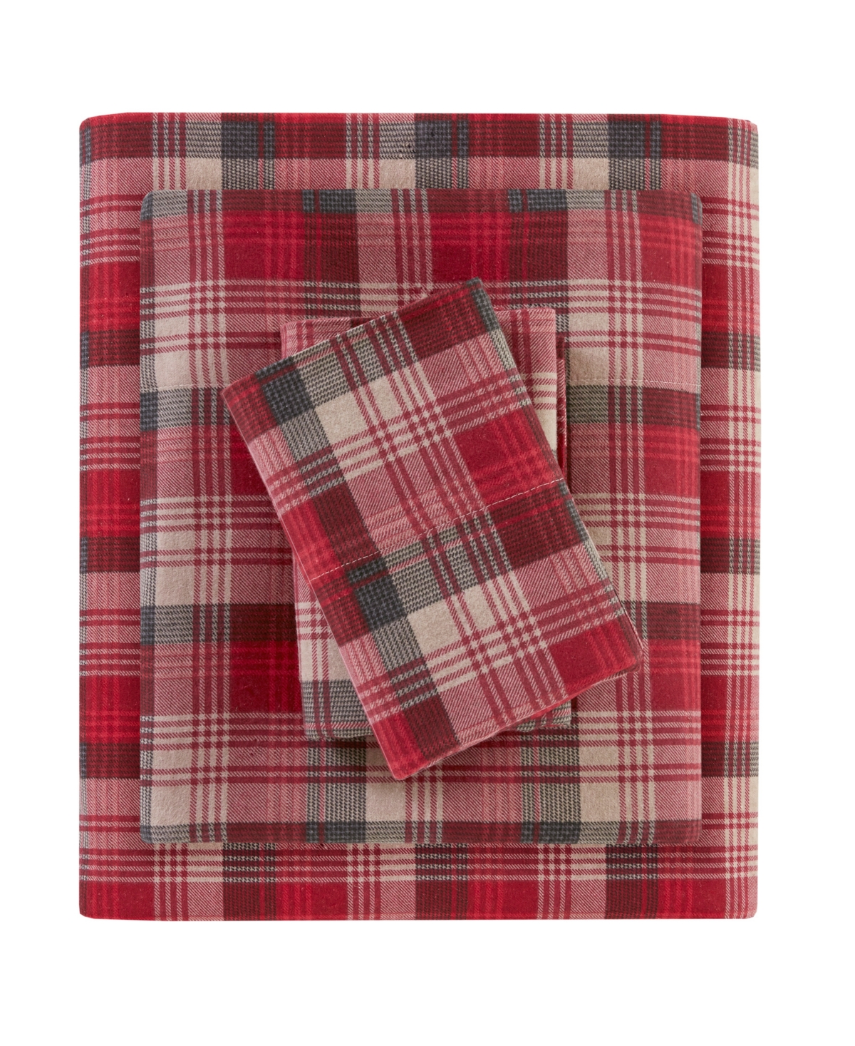 Woolrich Printed Flannel 3-pc. Sheet Set, Twin In Red Plaid