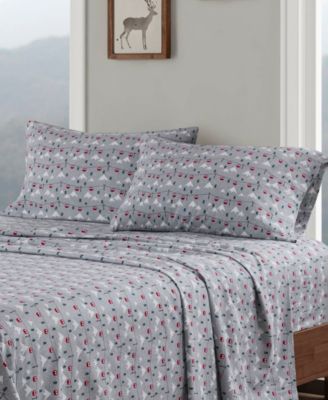 Printed Cotton Flannel 3-Pc. Sheet Set, Twin