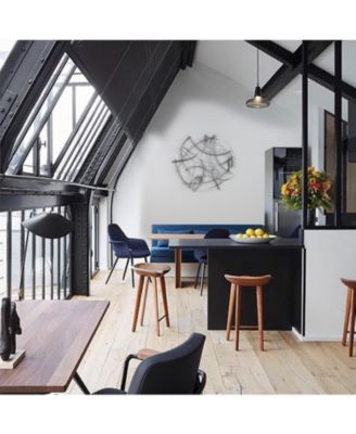 Silver and Gray Abstract Round Metal Wall Decor