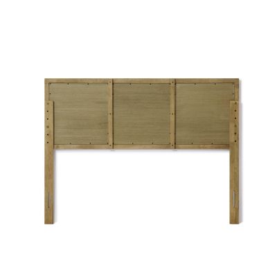 Natural Finish Rubberwood with Rattan Panel Headboard, Queen