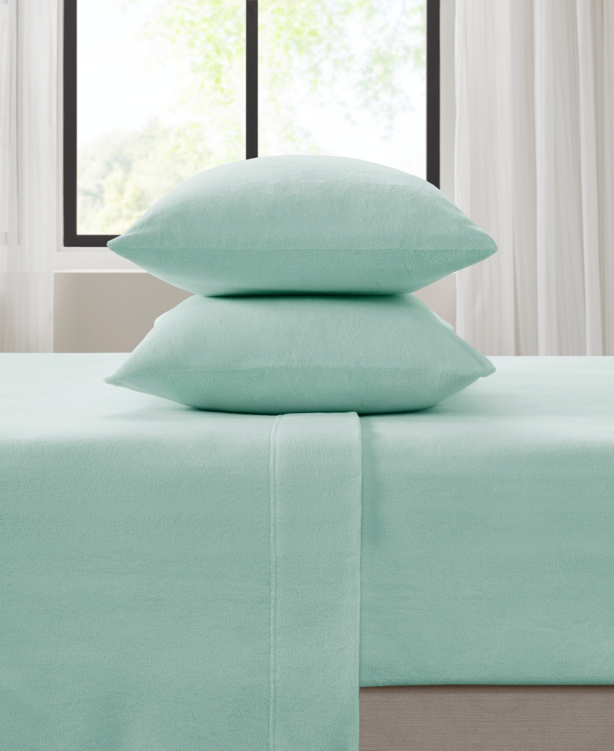 Shop Sleep Philosophy Micro-fleece 3-pc. Sheet Set, Twin Xl In Aqua