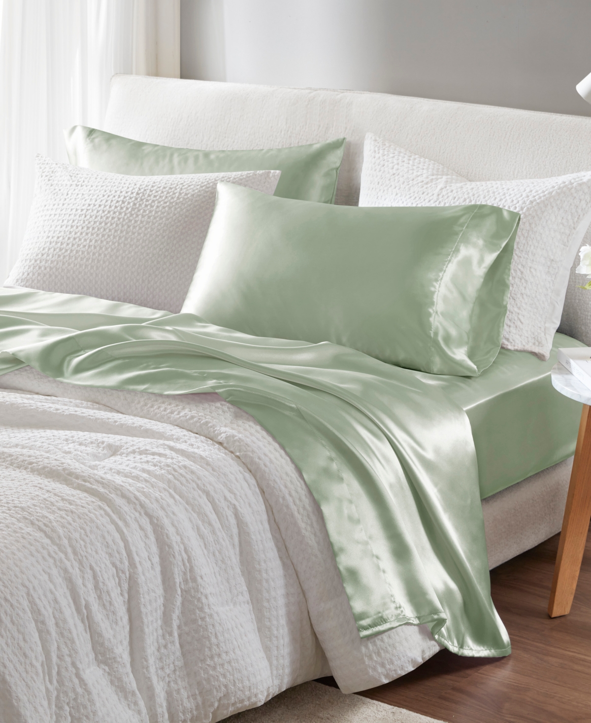Madison Park Essentials Satin 6-pc. Sheet Set, King In Sage