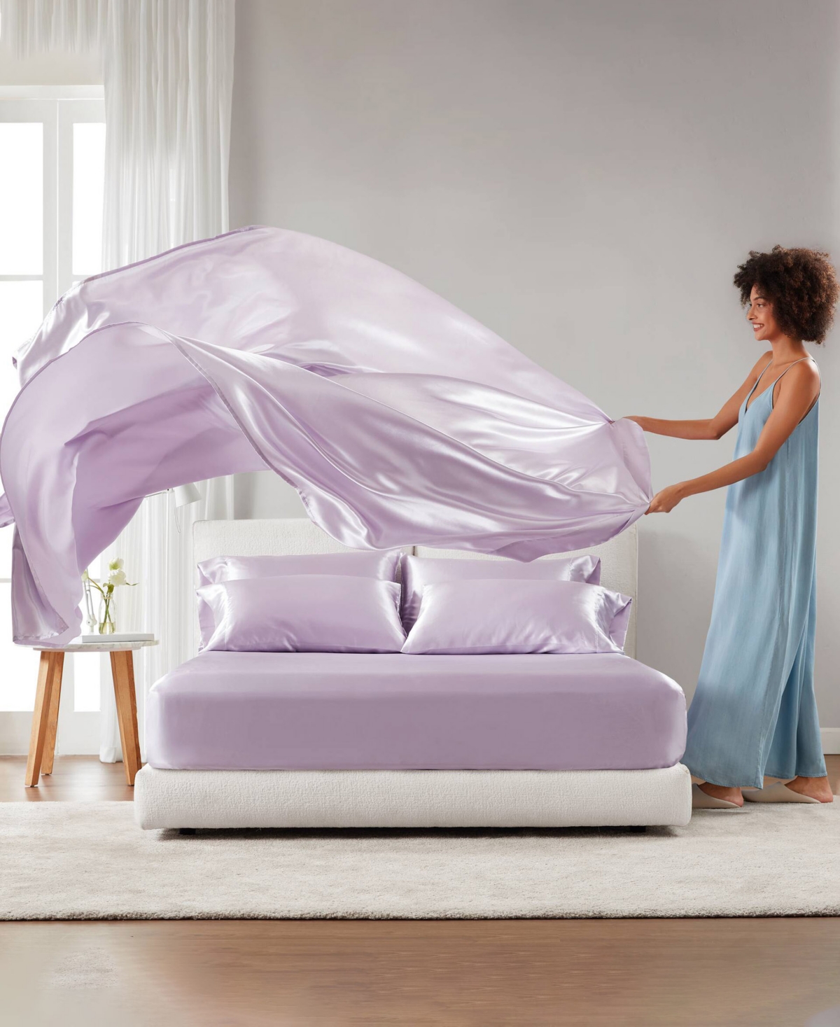 Madison Park Essentials Satin 6-pc. Sheet Set, Queen In Lilac