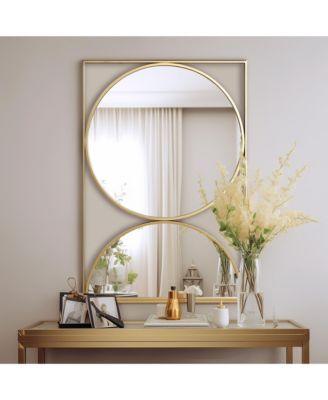 Gold Hourglass Frame Metal Modern Accent Wall Mirror