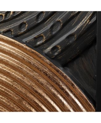 2-Pc Earth Tone Circles Abstract Rectangular Metal Wall Decor Set