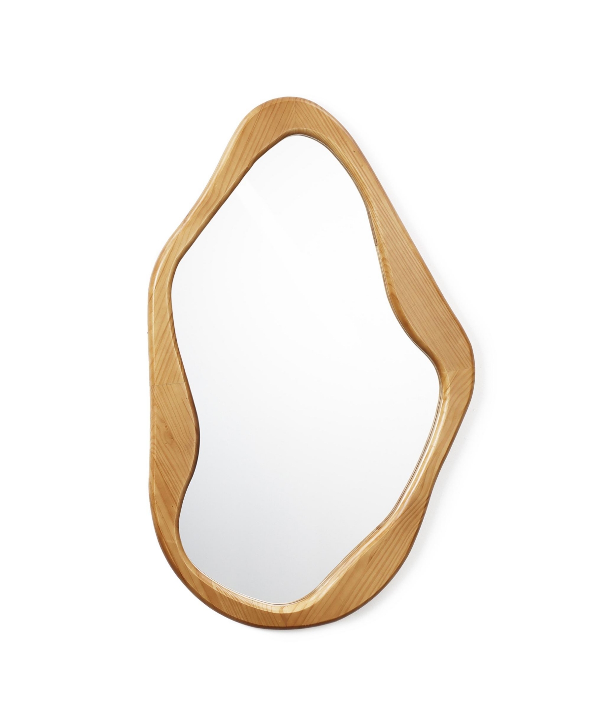 Luxenhome Freeform Pine Wood Frame Free Form Wall Mirror In Brown