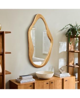 Freeform Pine Wood Frame Free Form Wall Mirror