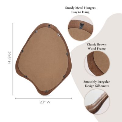 Brown Wood Frame Decorative Wall Mirror