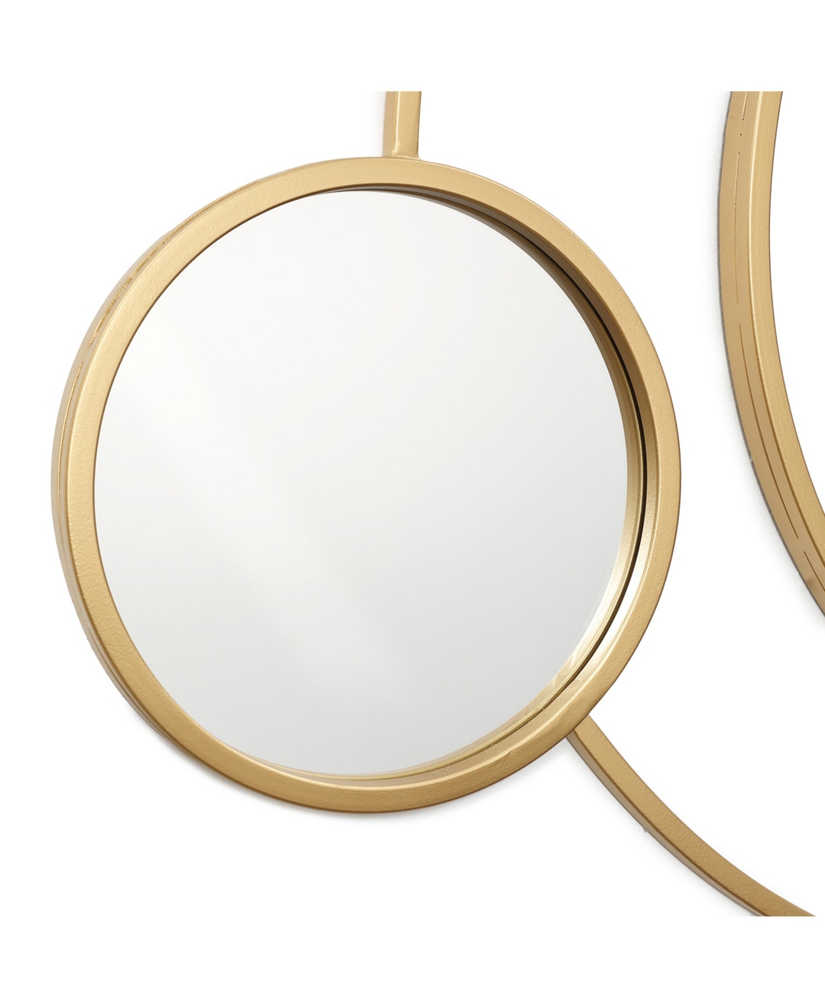 LuxenHome Orbit ModernMetal Frame Round Wall Mirror - Gold