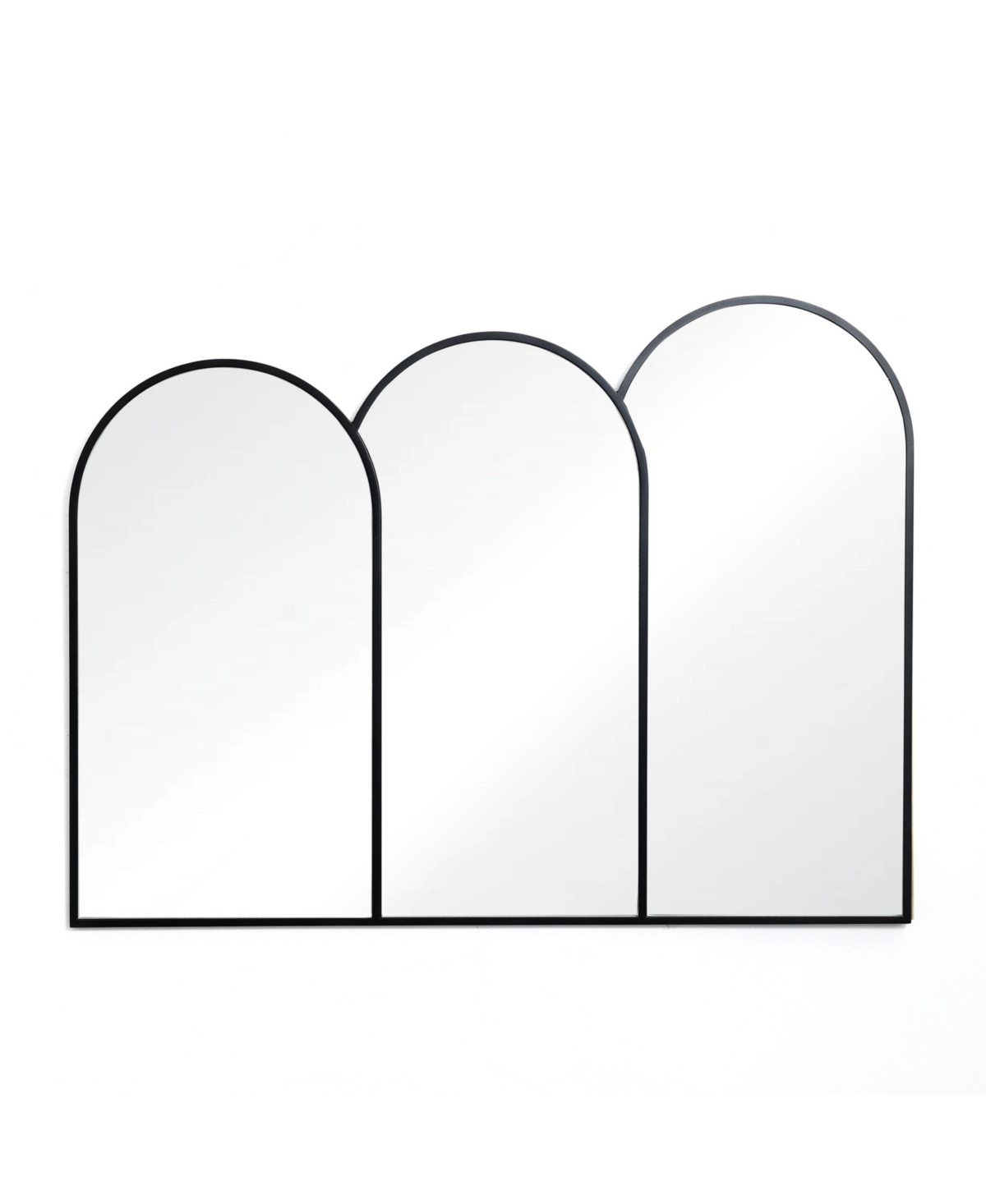 Triple Arch Framed Wall Mirror - Black