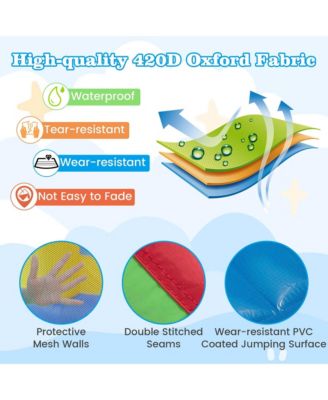 5-in-1 Inflatable Bounce House with Slide Splash Pool Ball Pit & Basket Hoop