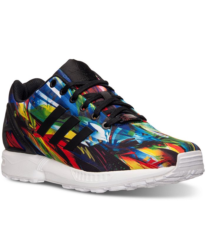 adidas Men's ZX Flux Print Running Sneakers from Finish Line - Macy's