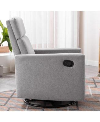 Plush Rocker Nursery Chair Glider Swivel Recliner for Comfortable Seating