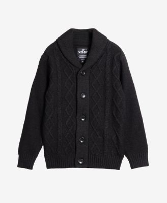 Boys Cable Knit Shawl Cardigan