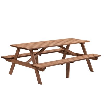 Streamdale 8-Person Picnic Table with Built-in Benches