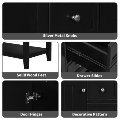 36" Bathroom Vanity Cabinet, Black
