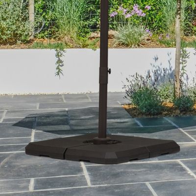 4-Piece Heavy Duty Cantilever Offset Umbrella Stand Base Weight, 264 lb. Capacity, Easy to Fill with Water or Sand
