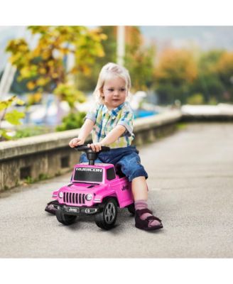Kids Ride on Push Car, with Engine Sounds & Under-Seat Storage, Foot-to-Floor Ride on Sliding Car with Horn, Sit and Scoot Ride on Toy, Ages 1.5-3 Years, Pink
