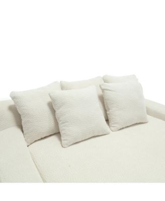 Chenille 2-Seater Sofa with Back Pillows for Living Room