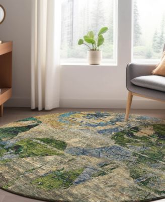 Trevi Washable TV15 8'x8' Round Area Rug