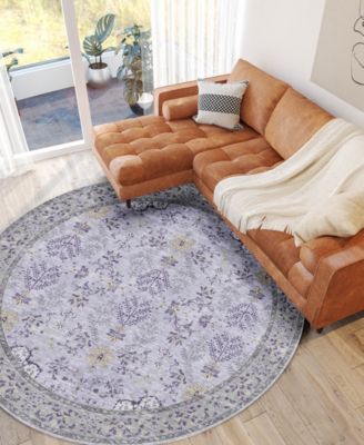 Hatay Washable HY9 8'x8' Round Area Rug