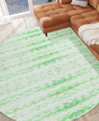 Seabreeze Washable SZ16 8'x8' Round Area Rug