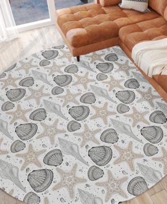 Seabreeze Washable SZ4 8'x8' Round Area Rug