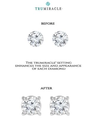 TruMiracle&reg; Diamond Side Halo Stud Earrings (5/8 ct. t.w.) in 14k Gold