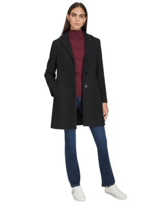 Women's Single-Breasted Notched-Collar Coat